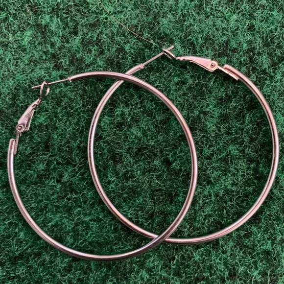 Silver Hoops - Picture 2 of 3